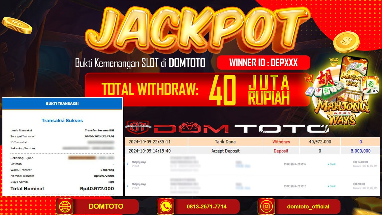 JACKPOT SLOT MAHJONG WAYS 09 OKTOBER 2024